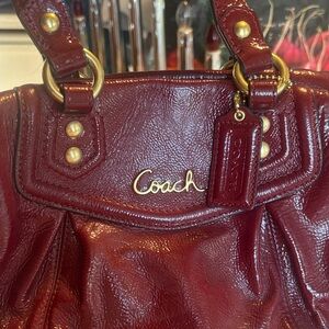 Coach Burgundy Leather Shoulder Bag